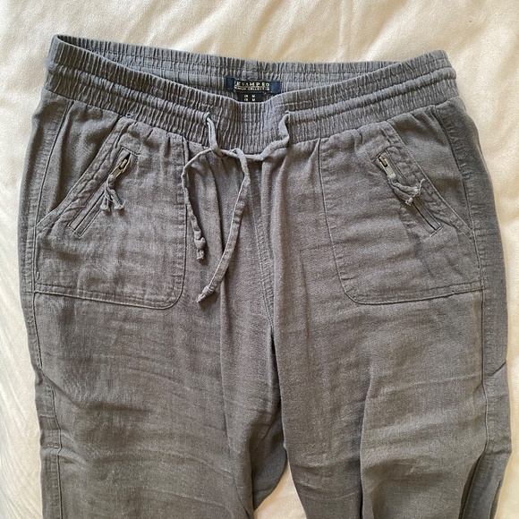 Khaki Linen Medium Lounge Joggers - Picture 3 of 8